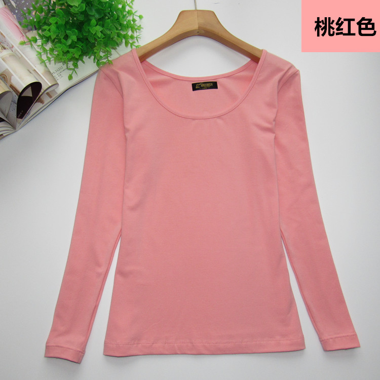 Áo cotton mỏng cổ tròn mặc đồ lót nhiệt tay dài nữ đơn giản áo cánh mùa thu quần áo nền tảng áo len cotton mùa đông áo lót nam đẹp
