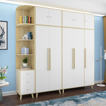 Nordic wardrobe Modern minimalist childrens wardrobe Small apartment three-door wardrobe assembly wardrobe