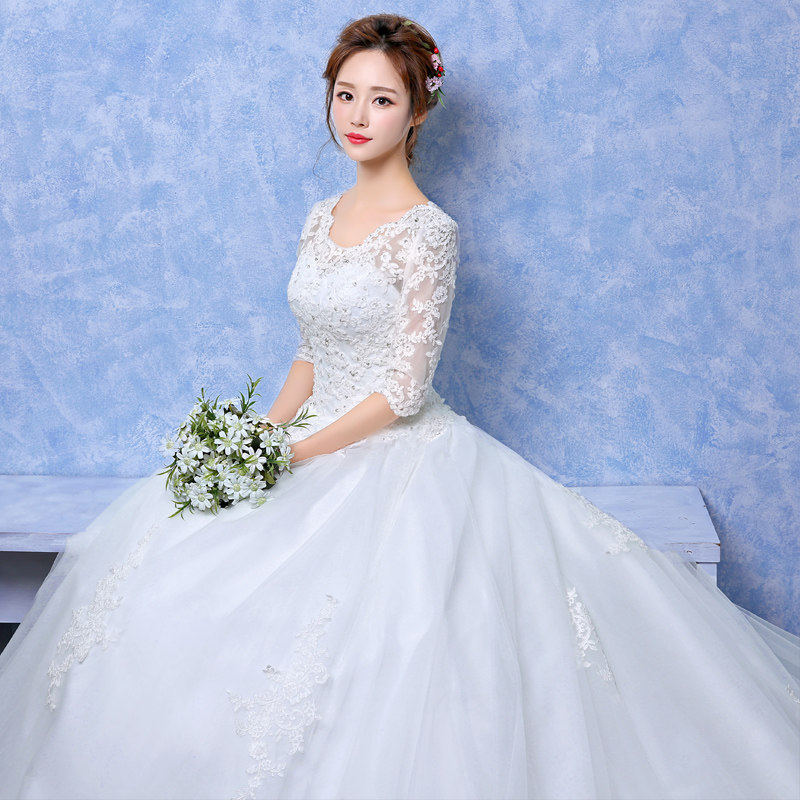 2020 new wedding gown tug trailing extravaganza Shoulder Princess Dream Long Sleeve Winter Palace Tinci Light Wedding Dress