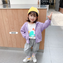 Japanese childrens clothing girls coat childrens spring and autumn clothes coat autumn childrens leisure womens baby solid color tide