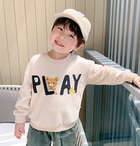 Korean childrens clothing sweater spring and autumn cotton coat round neck male baby Autumn pullover boys coat thin