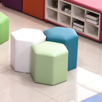Factory direct early education center kindergarten shopping mall children creative shaped soft bag sofa stool hexagonal stool