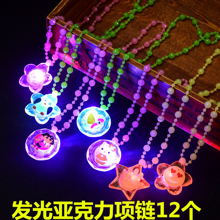 The glowing girl acrylic toy necklace pushes the code new and unique creative gift wholesale