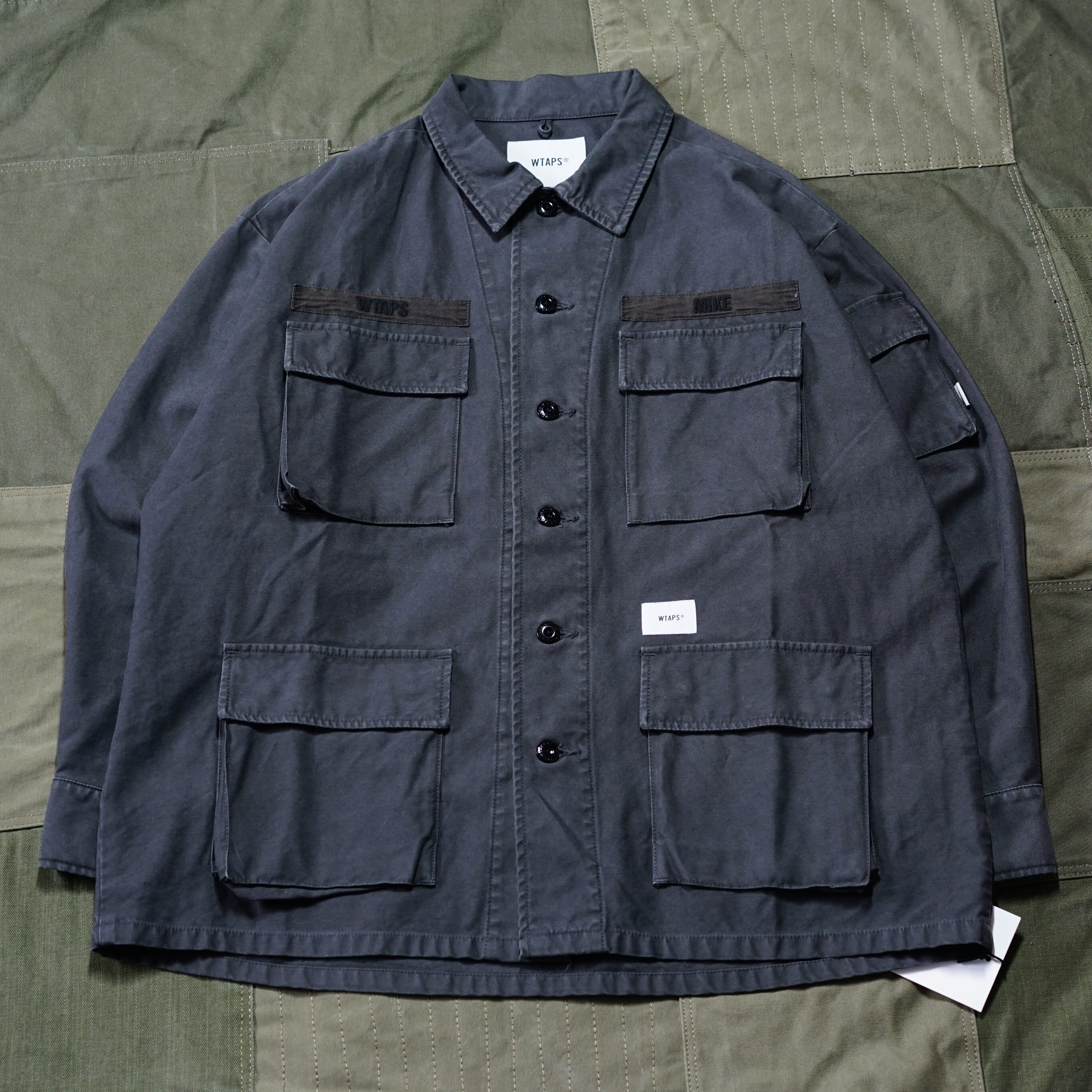 ONCEUPON现货WTAPS JUNGLE LS 01 SHIRT SATIN 水洗四袋夹克20SS
