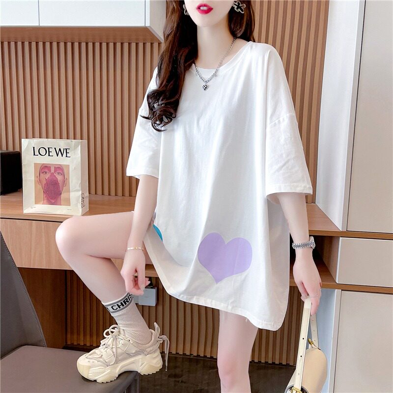 Pregnant Woman Summer Clothing Suit Fashion style 2022 New summer blouses Long version of the net infrared out short sleeve T-shirt tide