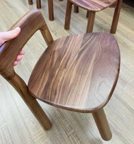 ins black walnut wood small stool children solid wood backrest sitting stool chair home solid wood small chair short stool for changing shoes stool