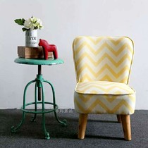 ins Nordic geometric pattern childrens sofa childrens solid wood sofa fabric sofa stool kindergarten seat