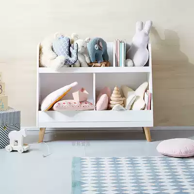 ins export single Nordic children's bookshelf storage rack toy storage shelf children's toy box storage cabinet bookcase
