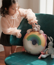 ins childrens school bag kindergarten double shoulder bag doughnut rainbow anti-walking backpack angel wings backpack