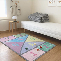 ins jumping plaid anti-slip ground mat digital game rug crawling cushion anti-slip child room bedside rug