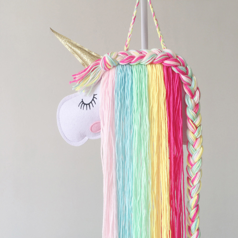 ins children room pendants felt unicorn children hair clip hair clip accessories with wall-mounted headwear finishing belt decorations