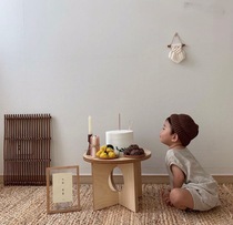 ins Korean childrens learning table Nordic style bay window small table bedside decoration small coffee table shooting ornaments