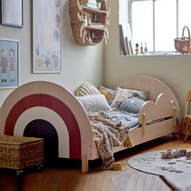 ins exit Denmark original single rainbow bed princess bed solid wood single bed baby bed baby bed small sub-bed girl solid wood bed