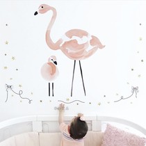 ins childrens room balloon cartoon wall sticker Flamingo wall sticker childrens room sticker decoration cafe decoration