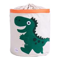 Oversized organic cotton cartoon childrens toy storage barrel with drawstring drawstring sealing bag basket