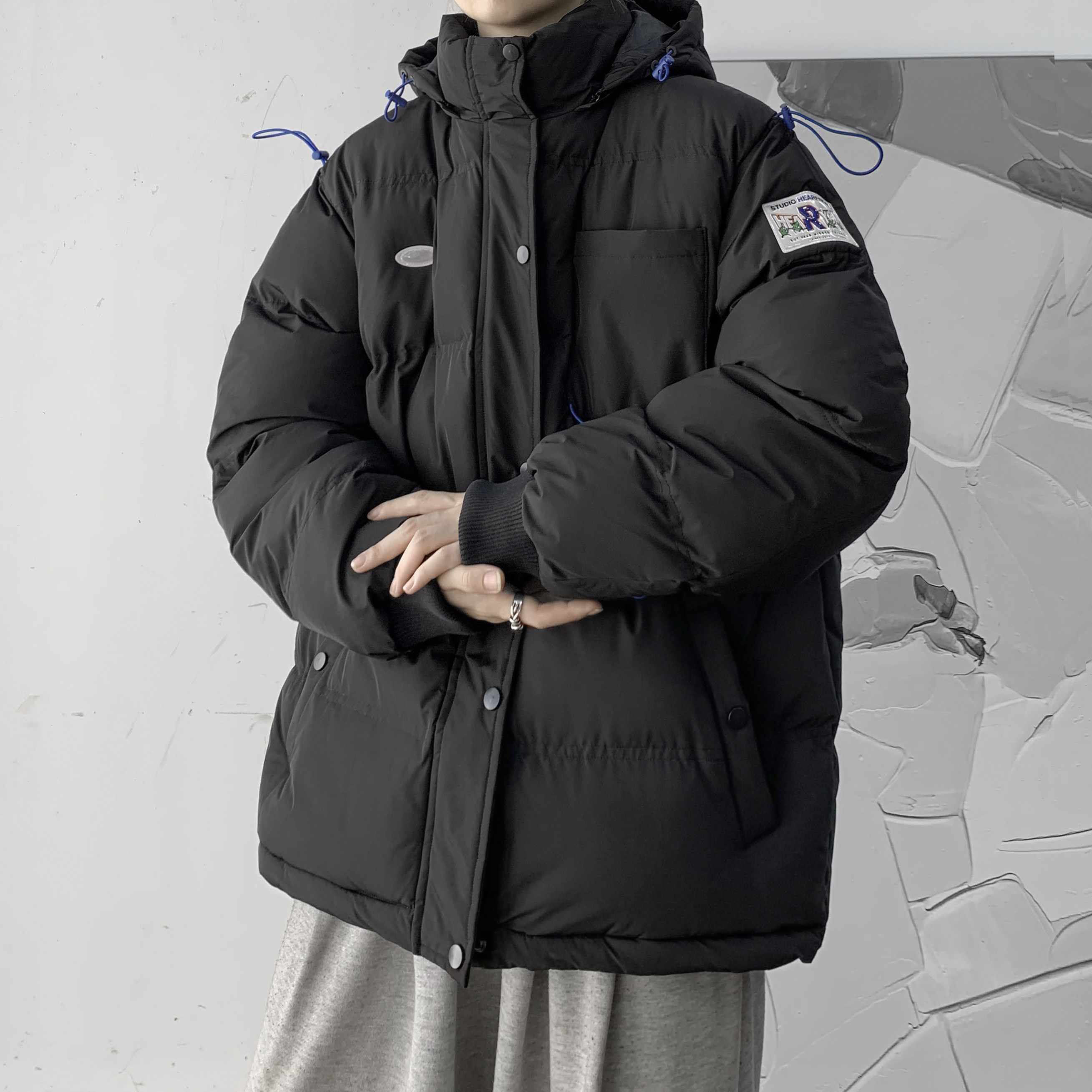 Cotton - coat men's winter coat 2023 new Han - style feather cotton cotton tide couples wear thickened cotton