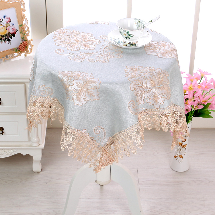 Vải phong cách châu Âu cao cấp vải vải bàn cà phê vải bàn tròn nhỏ vải hình chữ nhật ren hoa đa năng khăn dày khăn trải bàn ghế gỗ