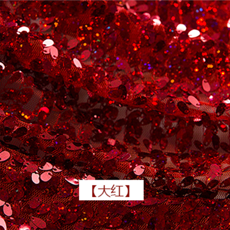 Melon Seed Slice ScarletMelon seed slice Sequins Sequins tablecloth decorate stage Water drop Sequins cloth Clothing fabric Wedding Netting cloth