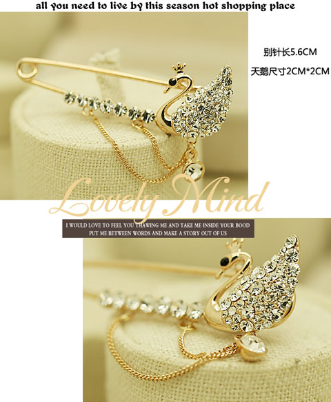 BZ36 thanh lịch thiên nga Hàn Quốc pin trâm nữ khóa kim Hàn Quốc áo len dễ thương khăn choàng khóa cardigan hoa cài áo
