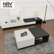 Neville thương hiệu đơn giản kính thiên văn màu đen và trắng tủ bàn cà phê kết hợp bộ bàn ghế phòng khách FB88