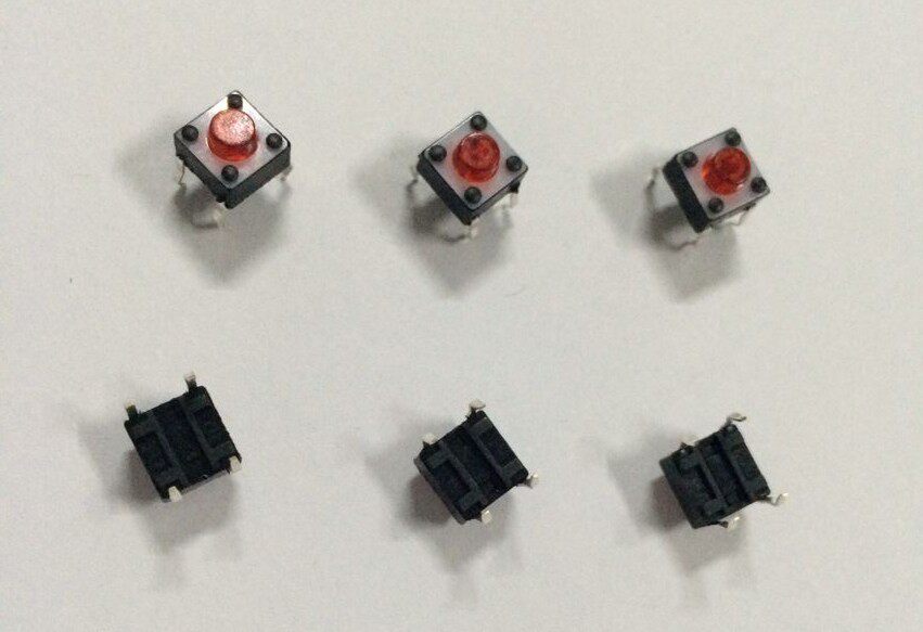 6X6X5 MM RED head button induction cooker TV vertical micro switch PORTABLE switch copper foot