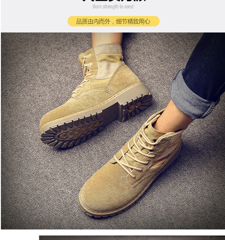 Martin ủng ulzzang phiên bản cao cổ nam Hàn Quốc của kaki mùa đông Wu Jing với thương hiệu thủy triều sói 2 giày đế bằng giầy cầu lông lining