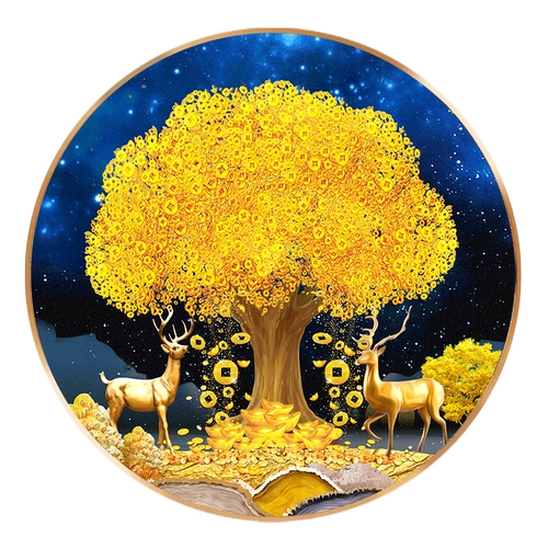 Cross -STITCH 2023 Новая линейная вышивка Гостиная Золото, полная денег и денег.