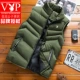 Playboy VIP xuống cotton vest nam mùa thu và mùa đông vest nam ấm áp áo khoác trẻ trung áo ghi lê