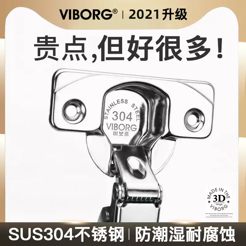 Hong Kong Yubao hinge hinge 304 stainless steel damping buffer cabinet wardrobe door cabinet folding hardware accessories