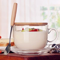 Cốc nước lớn dung tích cốc nữ có nắp muỗng sữa cốc ăn sáng cốc thủy tinh cốc ngũ cốc gia đình bát bột yến mạch cốc bình đựng nước giữ nhiệt