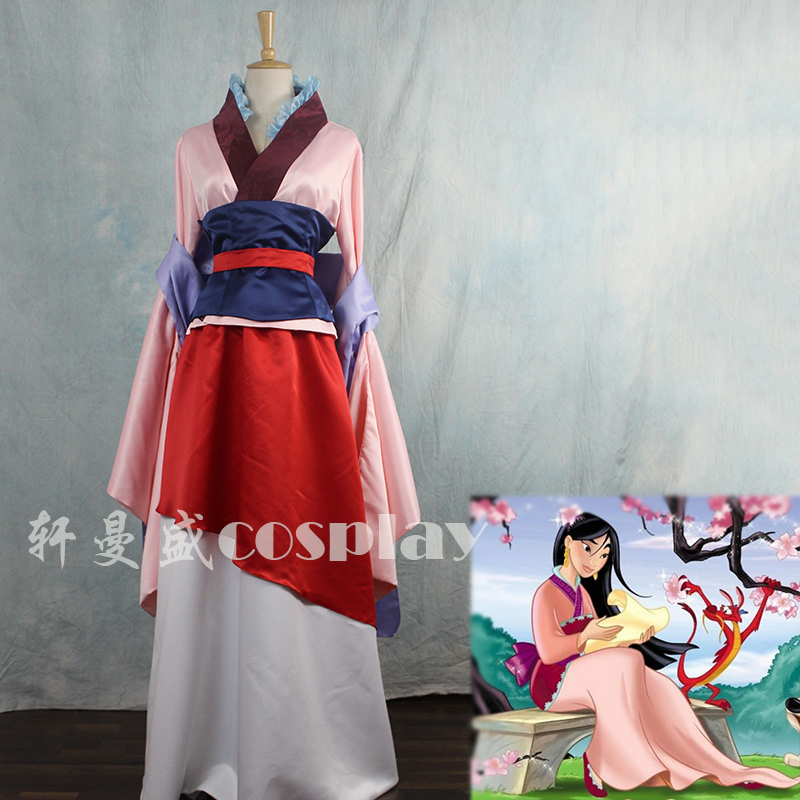 Disney Princess Dress Adult Mulan Cosplay Costume Chinese Classical Hanfu Female Adult Cosplay Costume