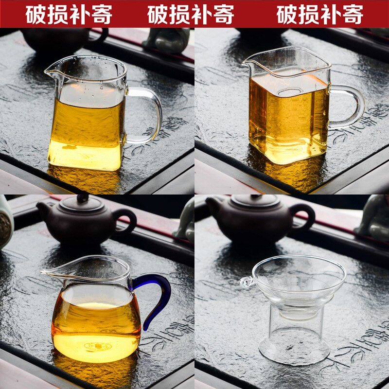 Thickened glass fair cup heat-resistant tea dispenser with tea leak kung fu tea set accessories set large tea sea tea cup