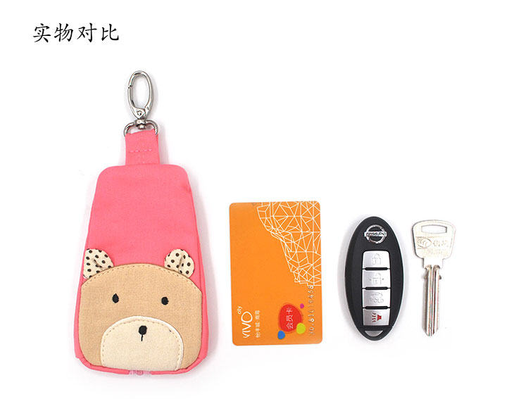Dâu mèo vải nghệ thuật công suất lớn phụ nữ dây kéo túi mini túi đa chức năng xe chìa khóa túi túi nữ gói - Trường hợp chính hộp đựng chìa khóa