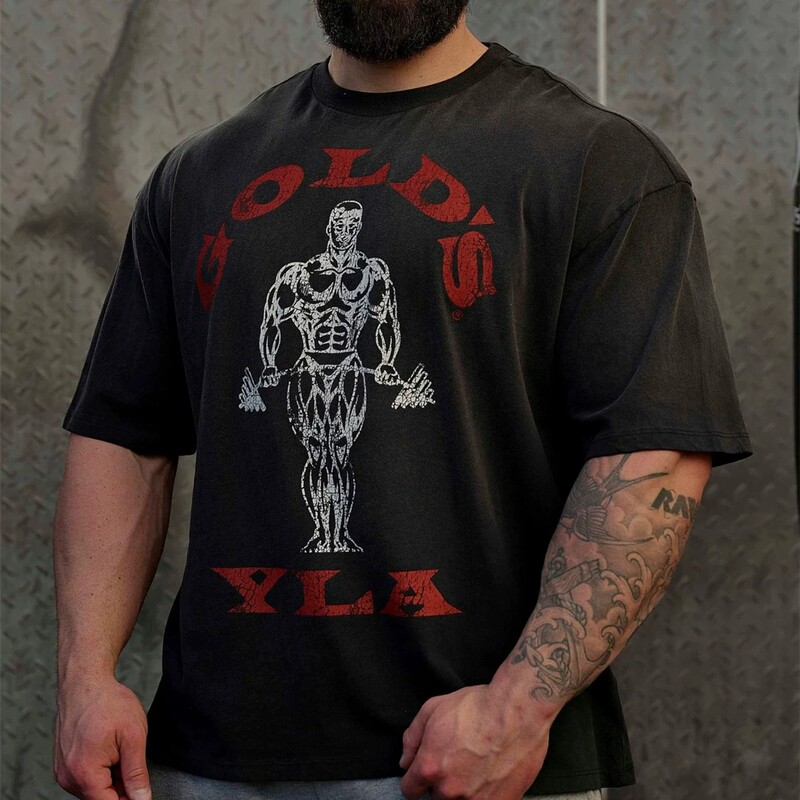 Youngla Sports Short-Sleeved Men's T-Shirt American Fashion Brand Jogger Fitness Loose Heavyweight Cotton Round Neck Casual New Style Youngla Sports Short-Sleeved Men's T-Shirt American Fashion Brand Jogger Fitness Loose Heavyweight Cotton Round Neck Casual New Style