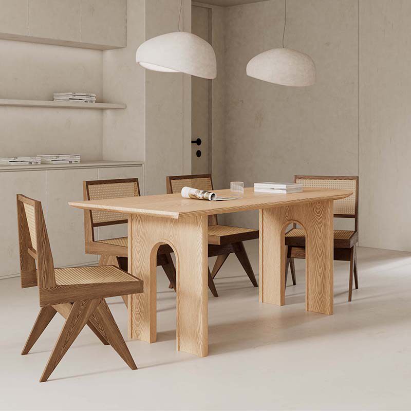 Nordic solid wood personality dining table simple modern rectangular meeting desk log workbench design sense long table