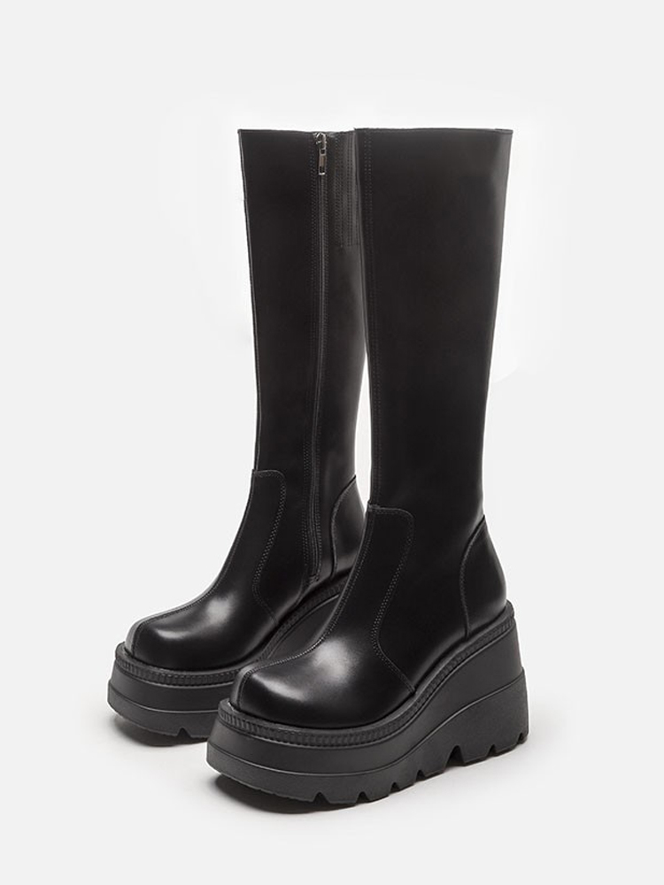 Dongse small high-heeled boots women's knee-high thick-soled high-heeled knight boots women's new high-heeled boots autumn and winter