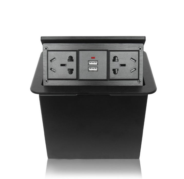 Luxury Multi-function Multimedia Desktop Socket Conference Table Desktop Information Panel Audio and Video Socket Box