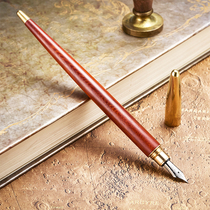 Xmtying vintage solid wood pen German pen tip hand-painted sketches water pen office signature pen gift