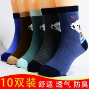 Vớ trẻ em cotton mô hình mùa xuân và mùa thu trong ống vớ cho bé trai và bé gái 3-5-8-12 tuổi 10 đôi trong vớ trẻ em lớn