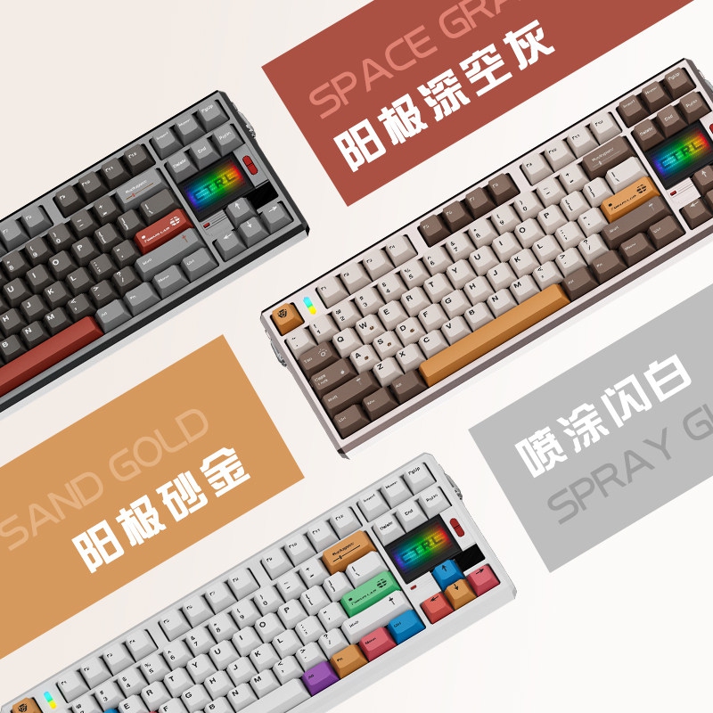 Focuslab Ctrl87 Three-Mode Wireless Mechanical Keyboard Hot-Swappable Gaming Office Keyboard Dot Matrix Screen