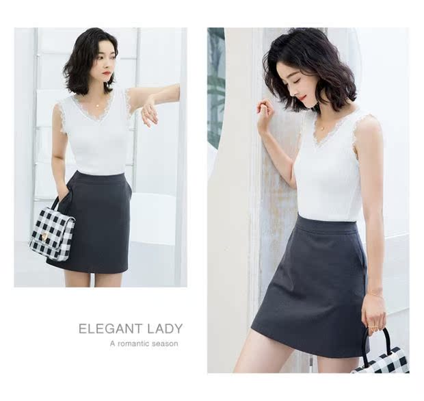 Mùa xuân và mùa hè hoang dã áo ren ren nữ thần Quạt bên trong mặc áo sơ mi nữ ngắn khí chất thủy triều đơn giản - Áo ba lỗ shop thời trang nữ