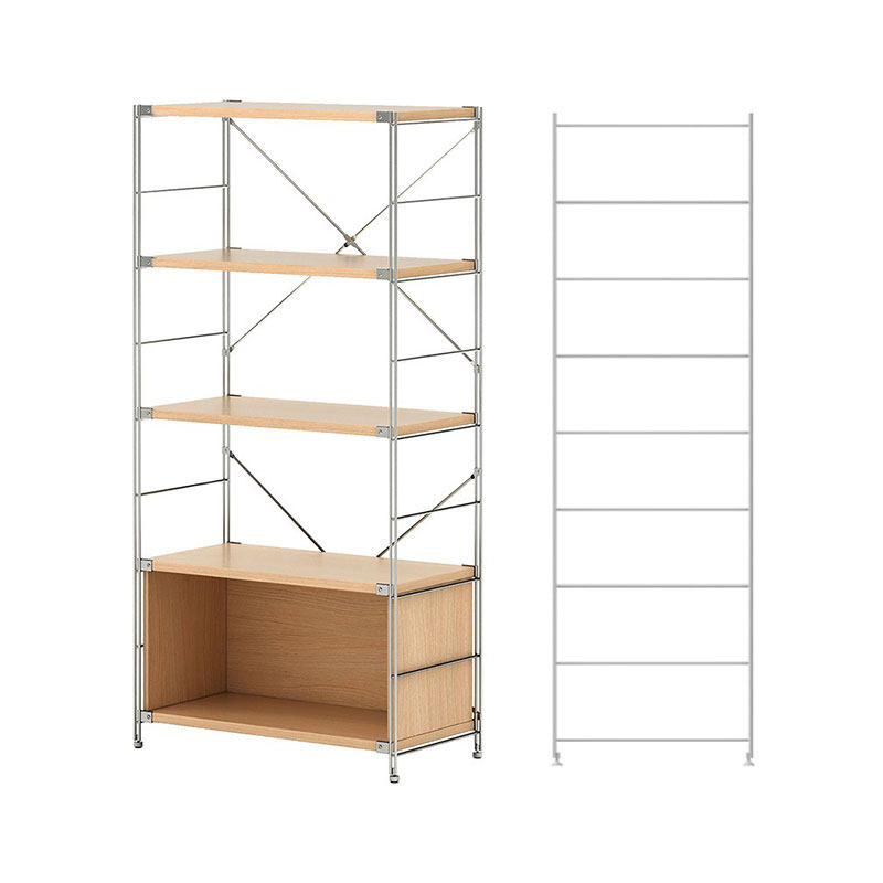 Japanese-style rack base components (side racks) storage rack accessories carbon steel plated bright silver shelf