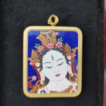 White Tara state-level arts and crafts master pure hand-painted mineral pigments