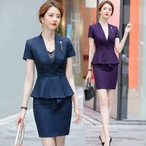 Professional suit suit women 2021 summer new short sleeve temperament goddess fan dress jewelry store overalls dress