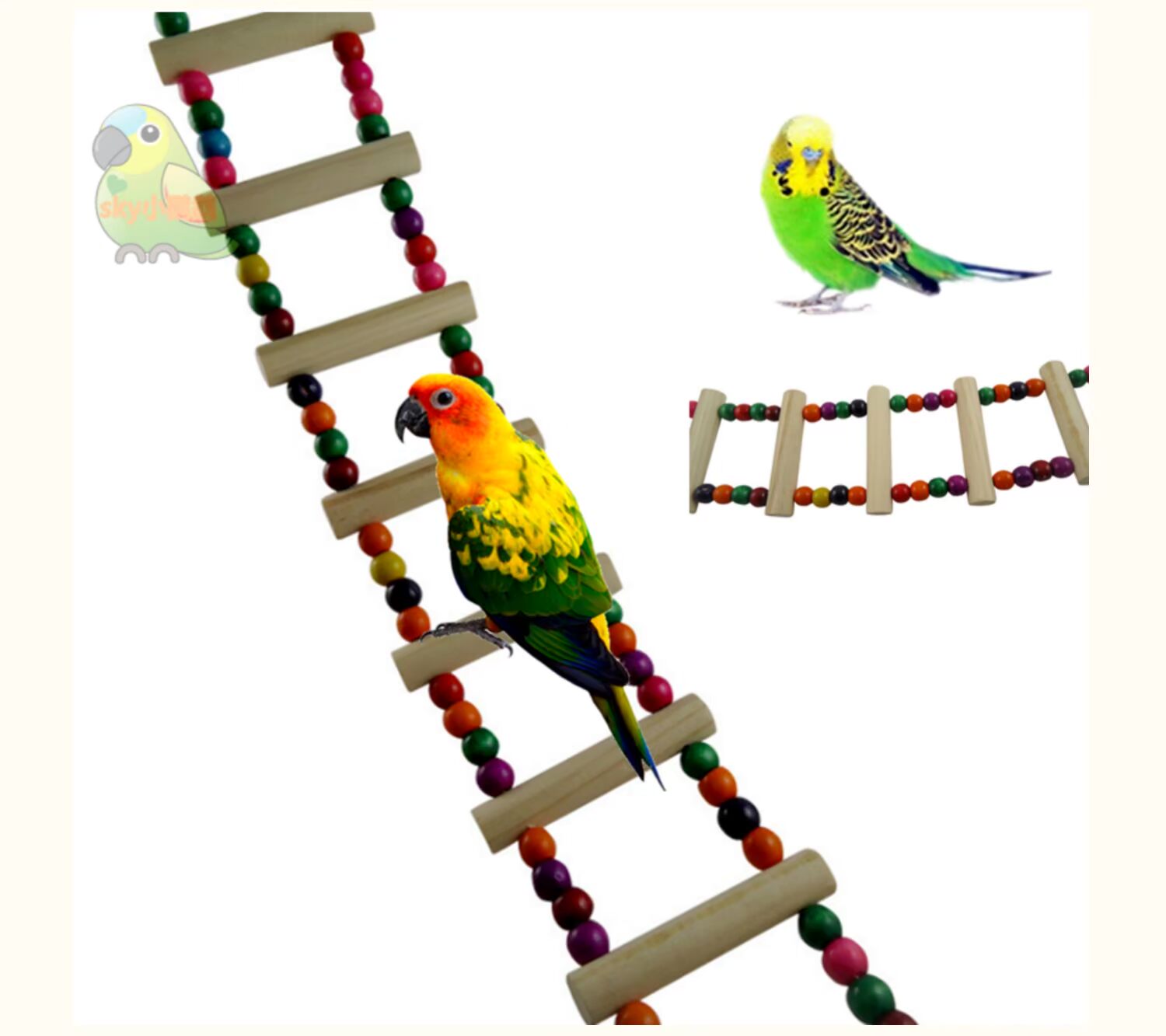 Parrot swing thang treo cầu thang cung cấp trạm cắn cắn Xuanfeng chim molar leo lên trạm lồng chim đồ chơi - Chim & Chăm sóc chim Supplies lòng chào mào