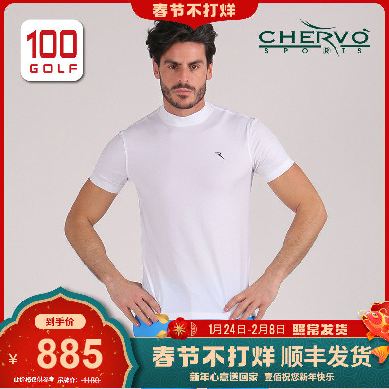 CHERVO Italian Snow Pride Golf Mens Summer LUGANO Sport Stretch Short Sleeves Crew Neck Polo Shirt
