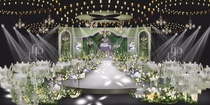 Green Theatre Wind Wedding Atmospheric Wedding Ps Material Stratified with Flat Production Files