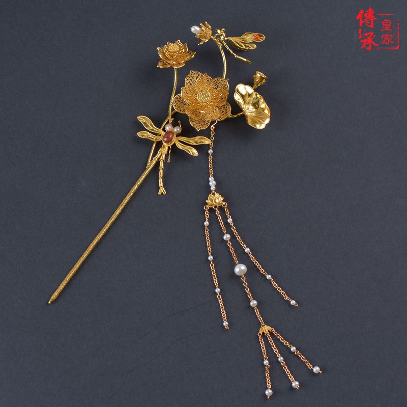 Floating Dreams Royal Lineage Original Design Styles Lotus Dragonfly Styling Hanfu Matching Headwear