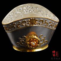 Original crown Song Dynasty style pure hand - made high relief peony stained gold and silver fault process