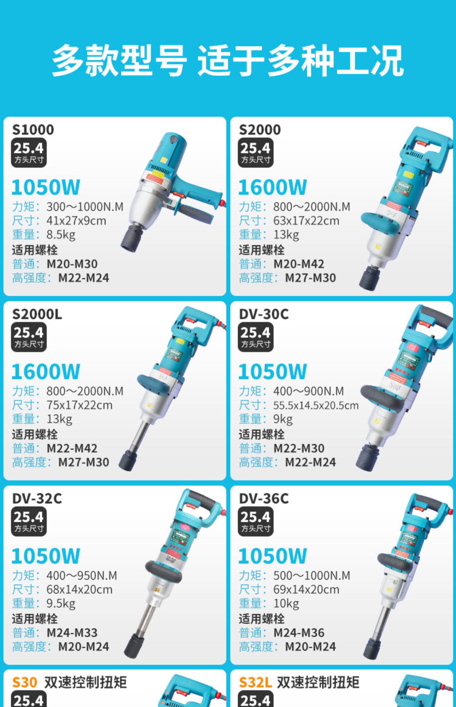 Ударный гайковерт 虎啸电动扳手大扭力重型s1000 s2000 dv30c dv32c e3-36l s32l Tigers